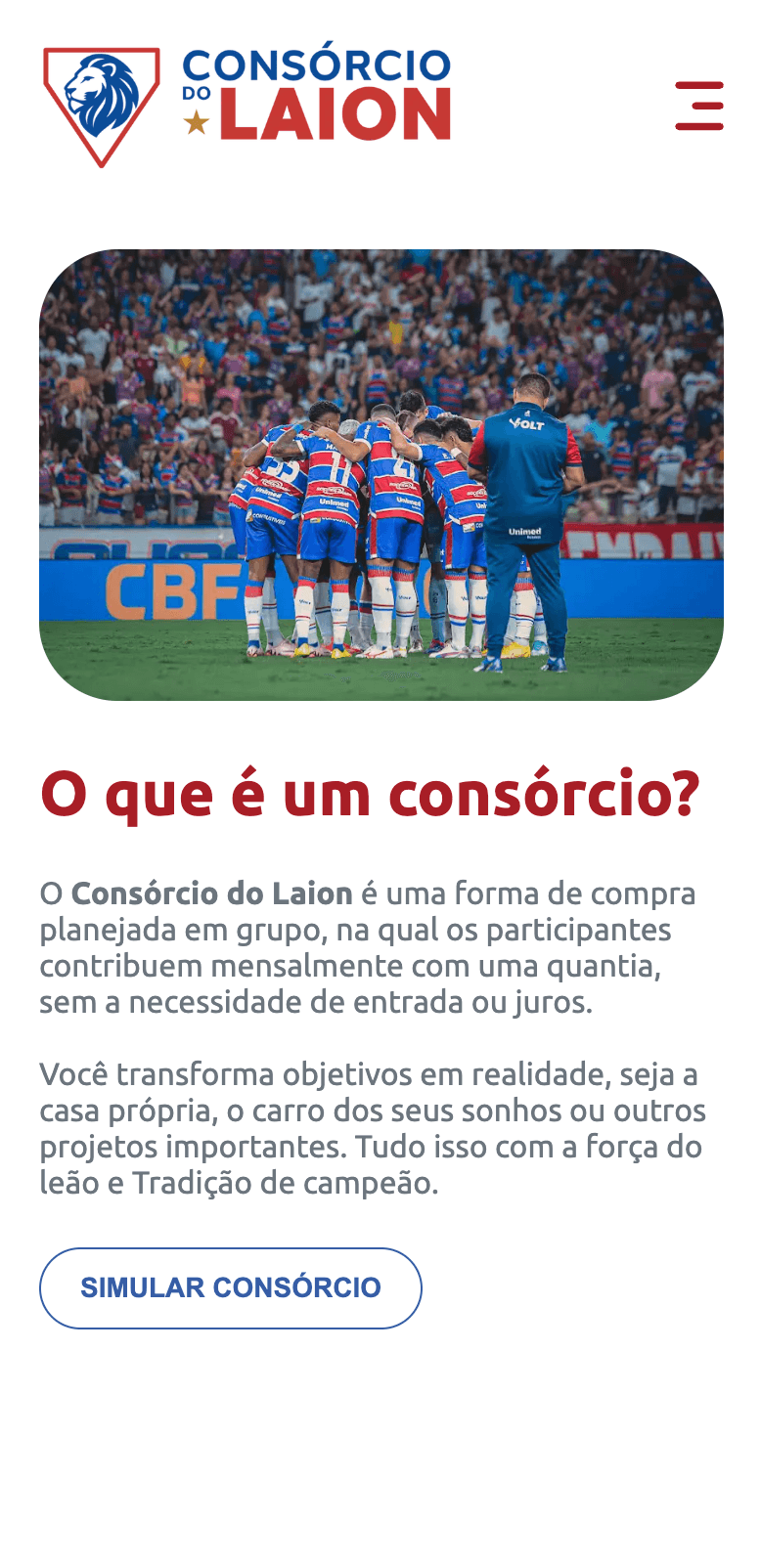 Tela mobile do case consorcio-do-laion