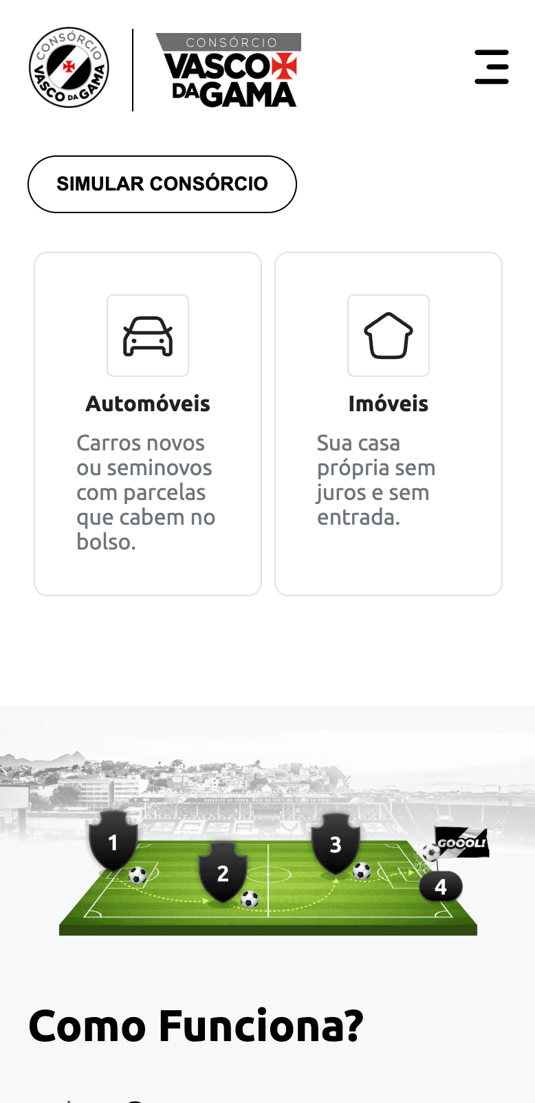 Tela mobile do case consorcio-do-vasco