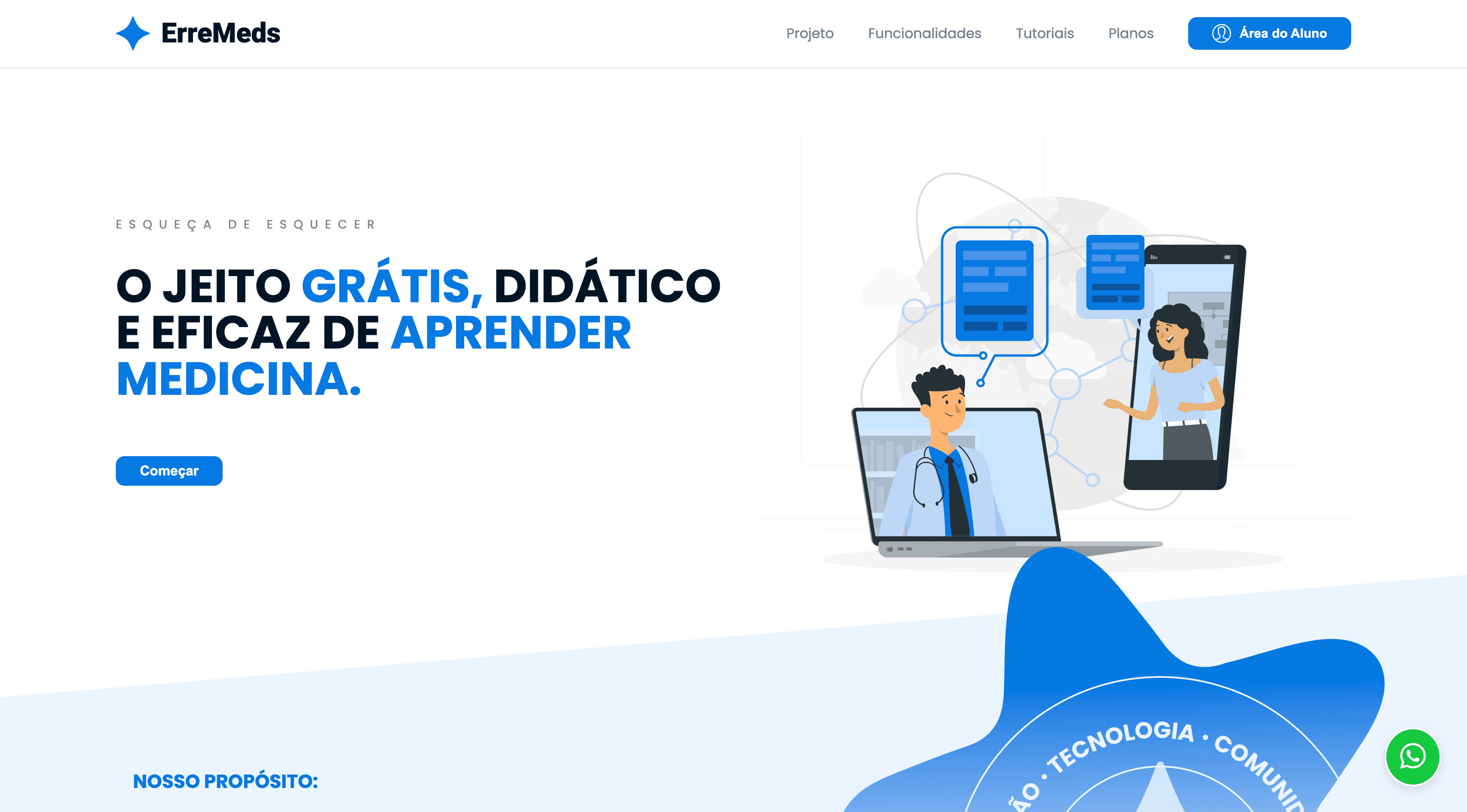 ErreMeds Landing Page preview do case