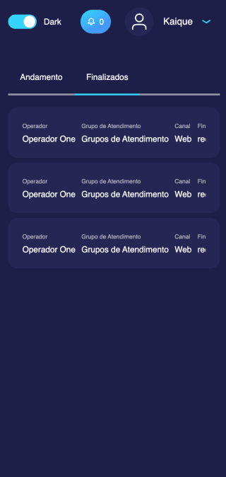 Tela mobile do case eyou-omni