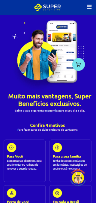 Tela mobile do case super-beneficios