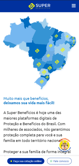 Tela mobile do case super-beneficios