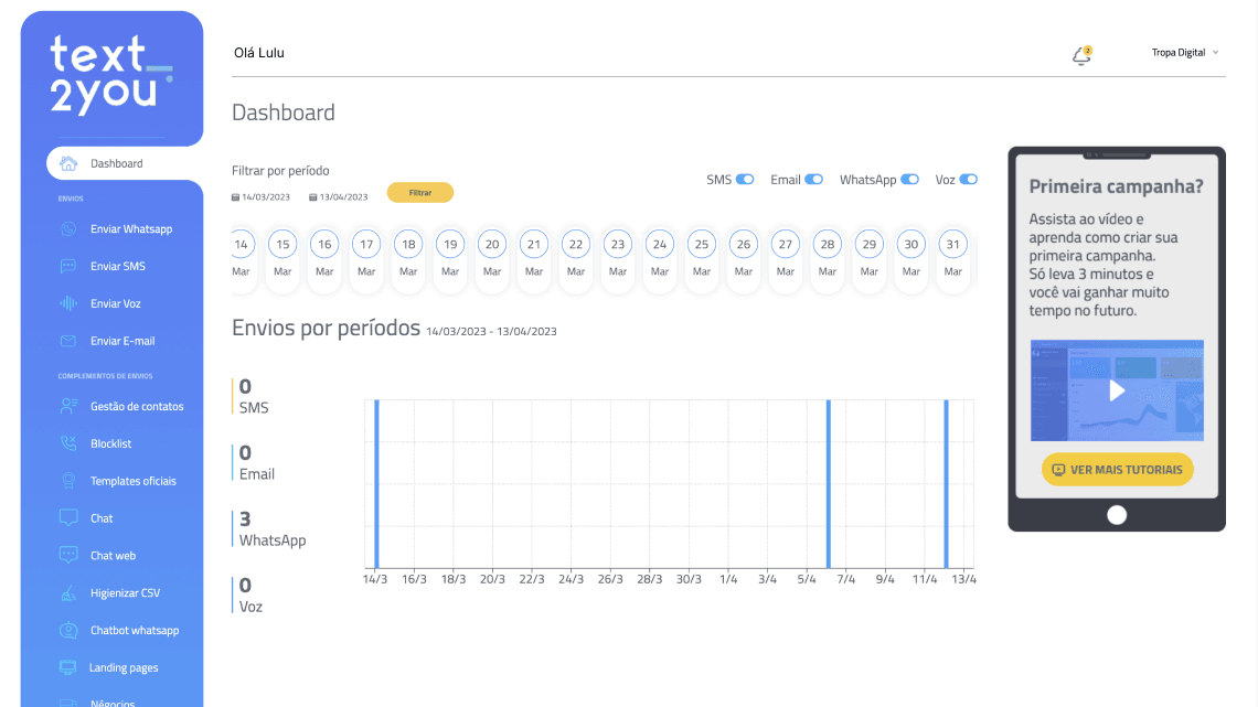 Text2you preview do case