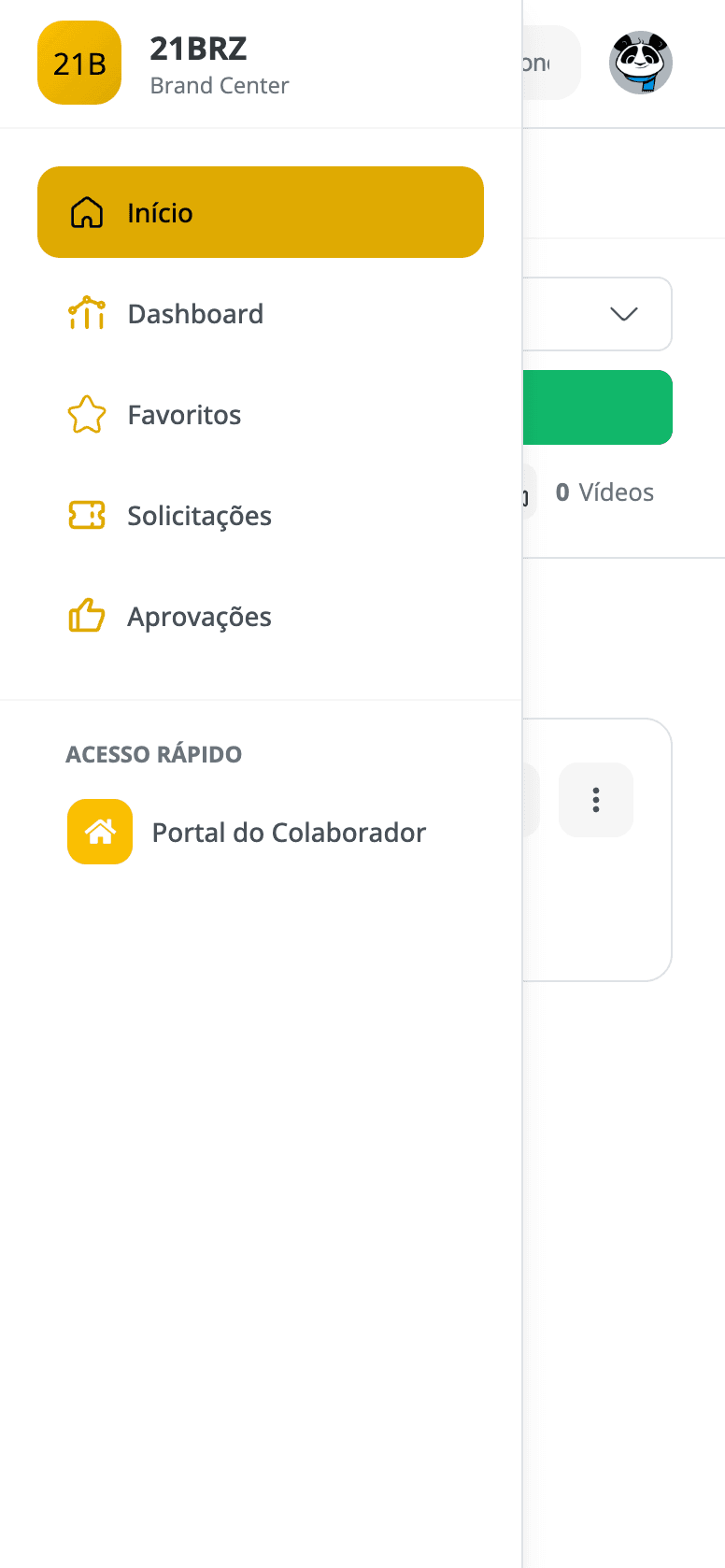Tela mobile do case 21live-brandcenter