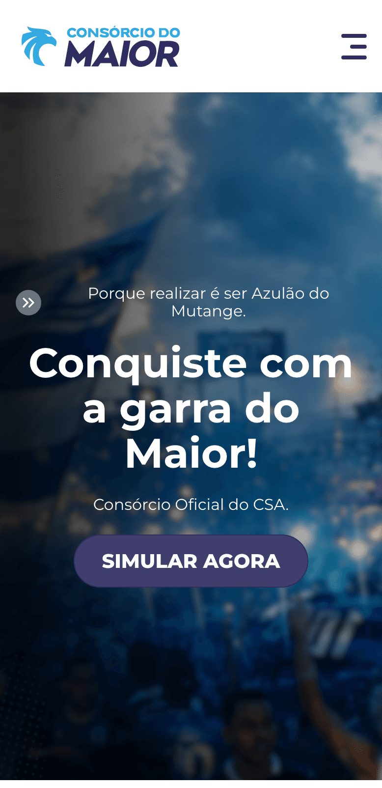 Tela mobile do case consorcio-do-maior