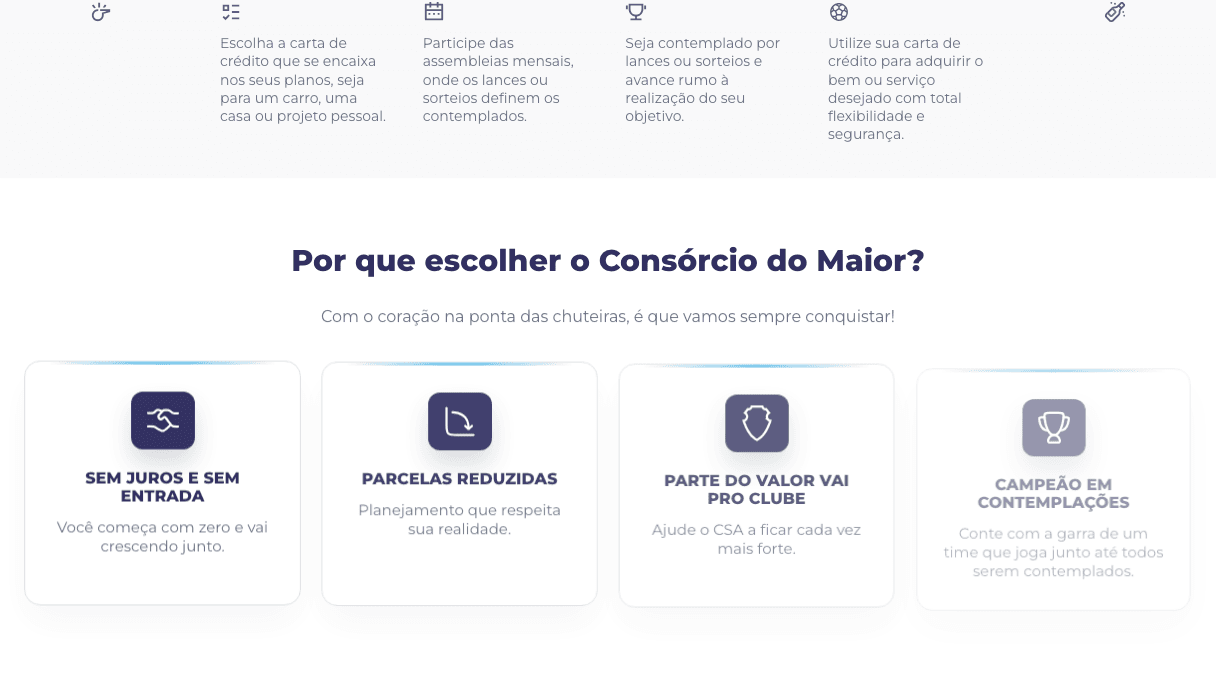 Consórcio do Maior tela desktop 6