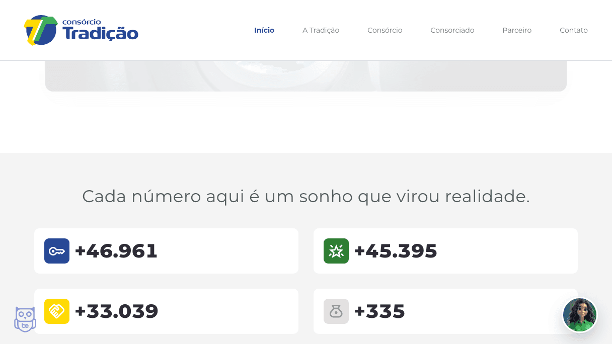 Consórcio Tradição tela desktop 7