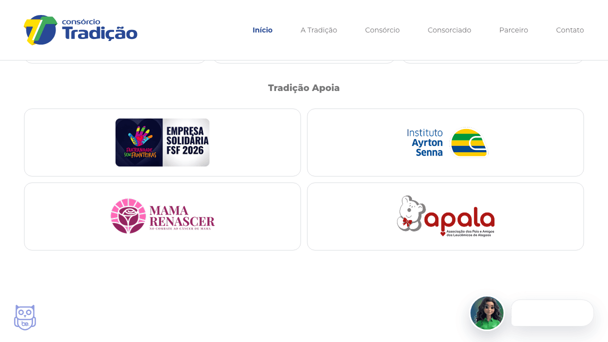 Consórcio Tradição tela desktop 10